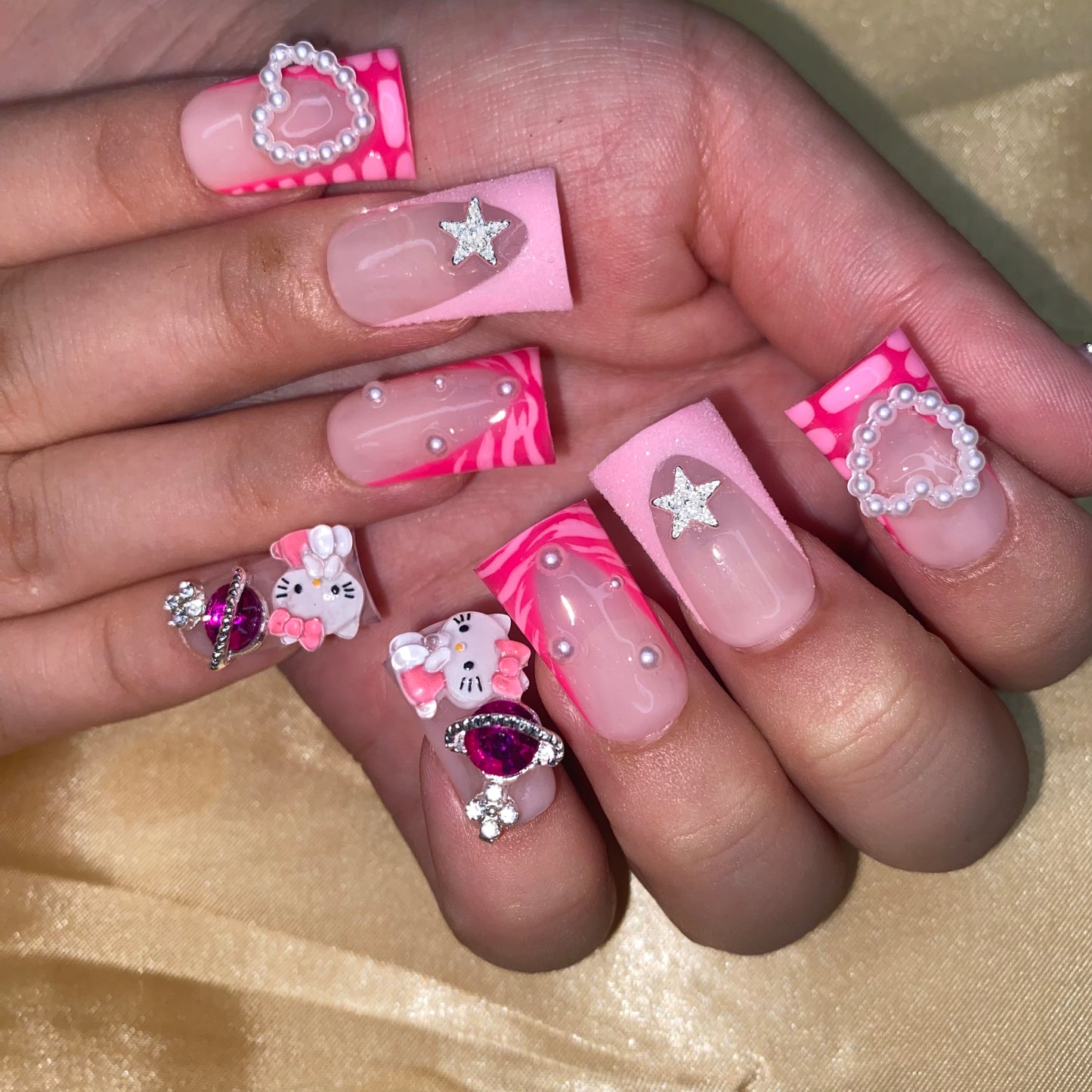 D1-hellokitty duck handmade customize acrylic press on nails--Missunails