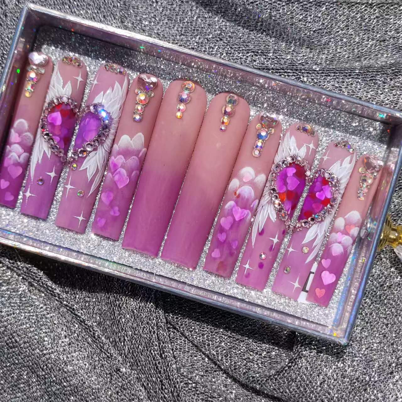 Luxury Handmade Nails Pink