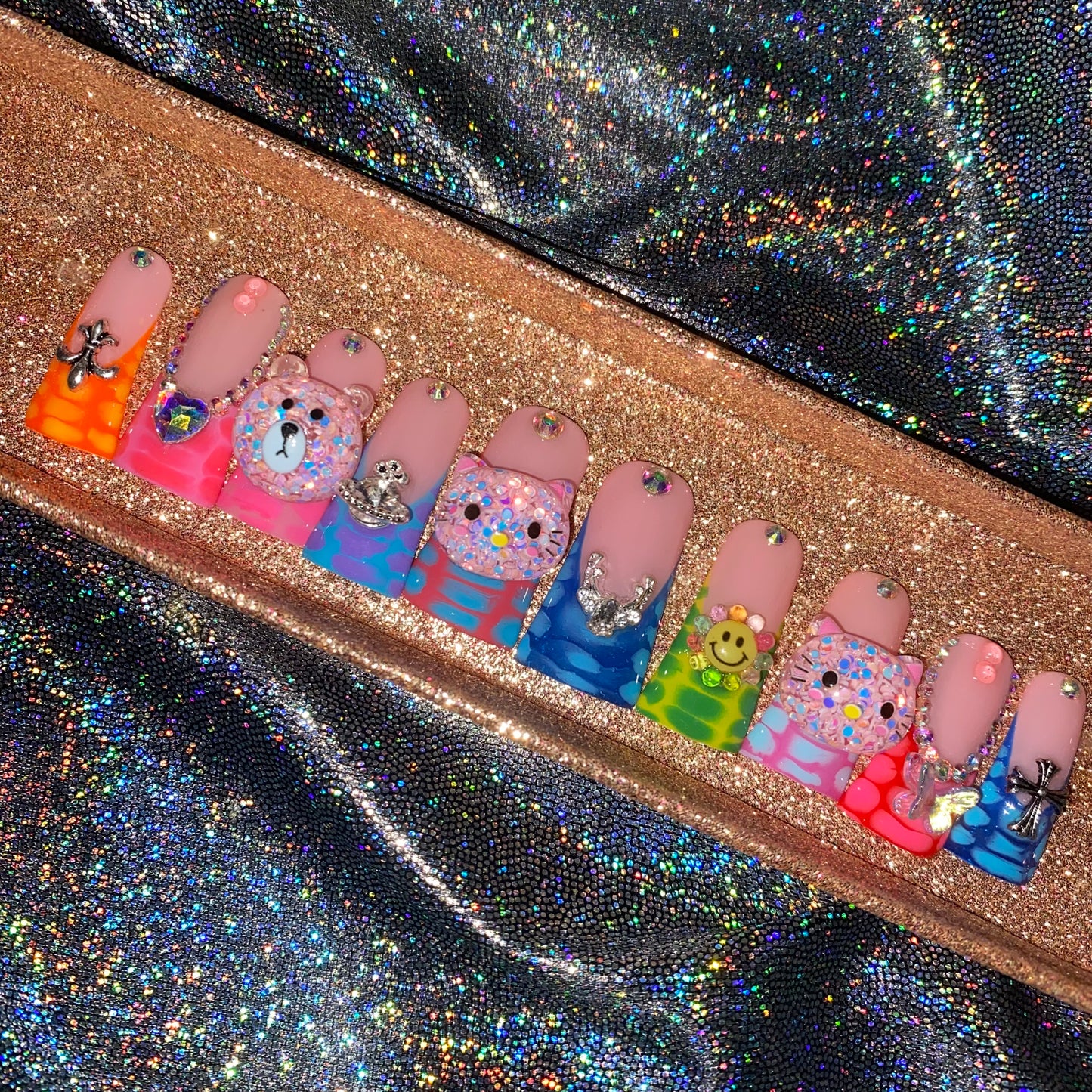 Y89-duck handmade customize acrylic press on nails--Missunails
