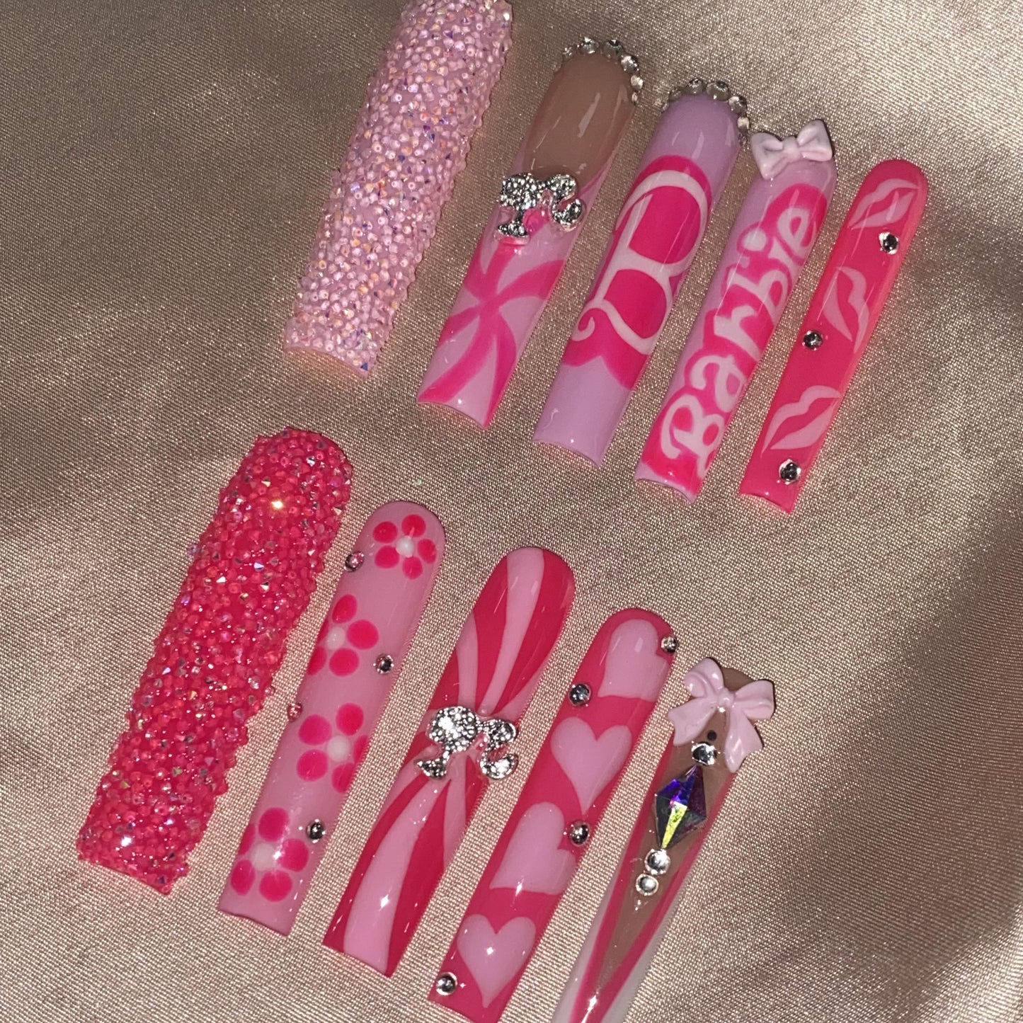 S587-handmade customize acrylic Barbie press on nails--Missunails