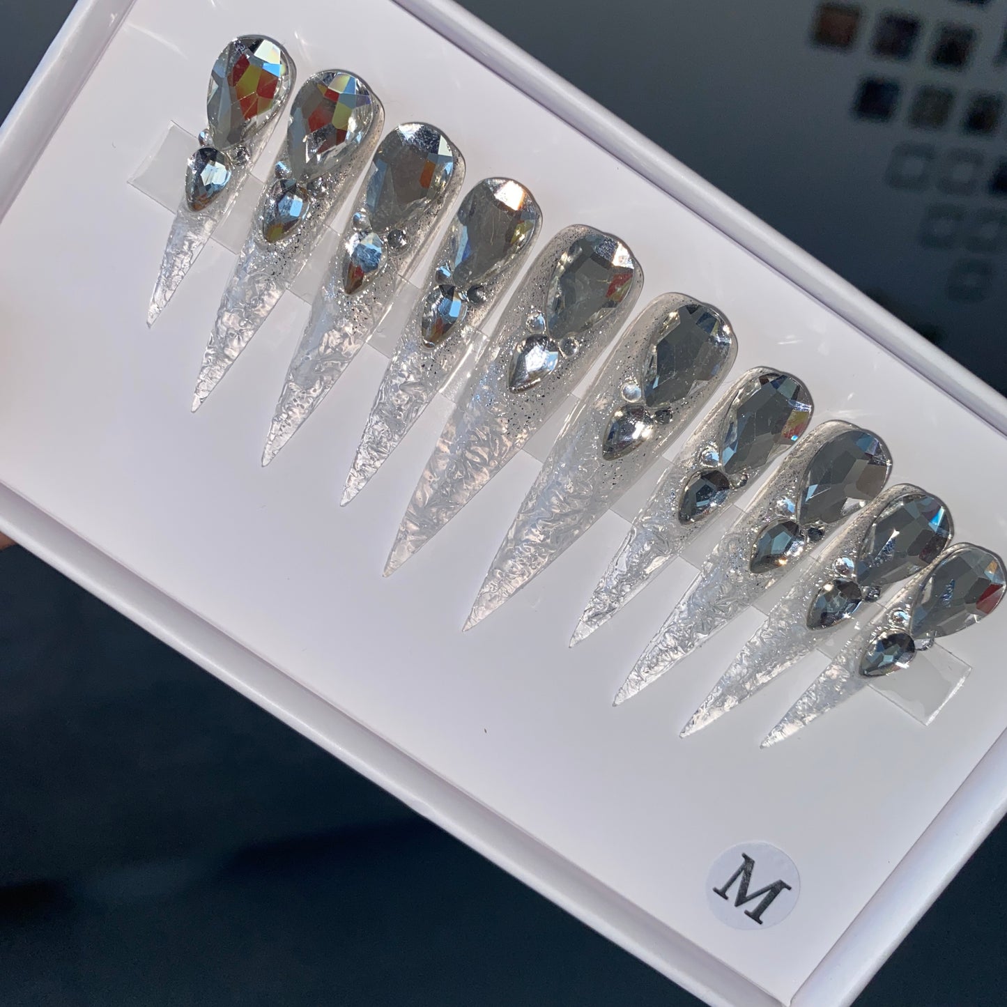 Crystal Bling-- handmade customize acrylic press on nails--Missunail