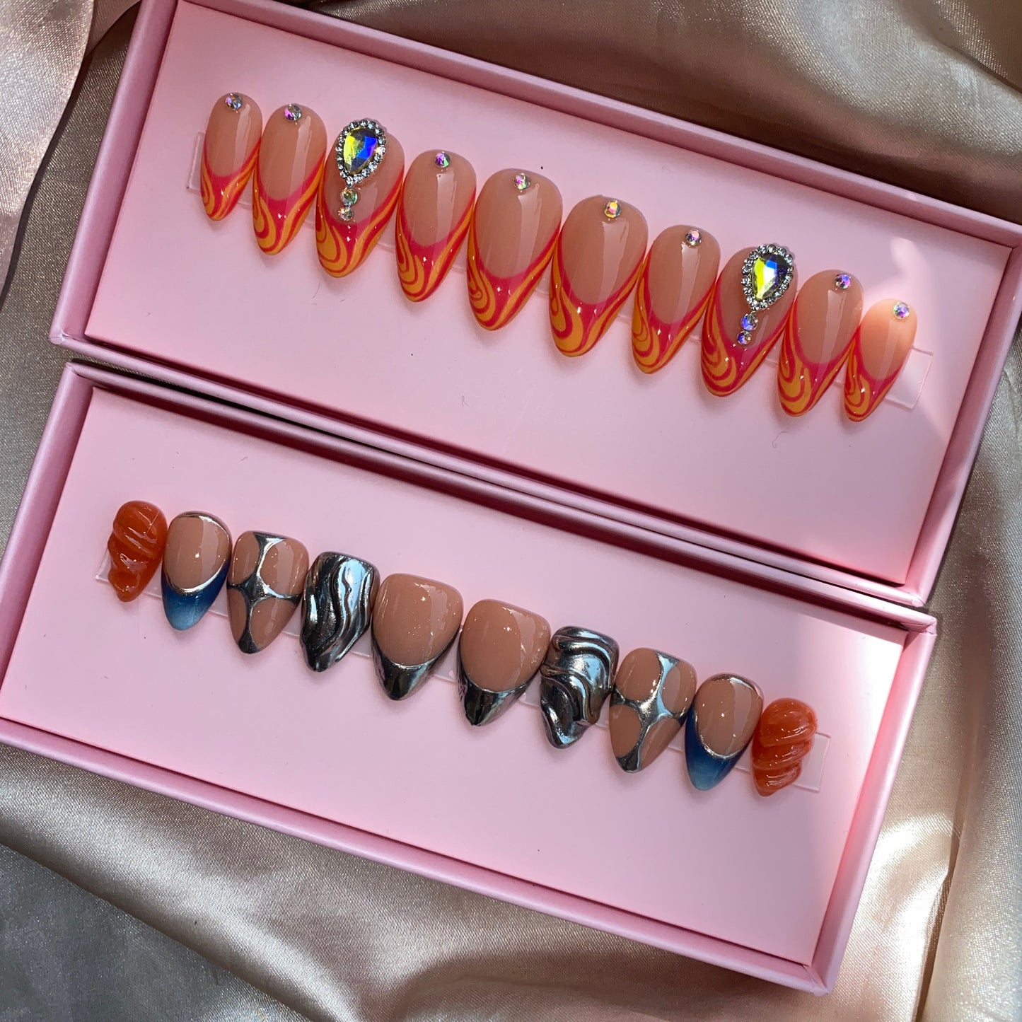 Cute short nails -- handmade customize acrylic press on nails--Missunail