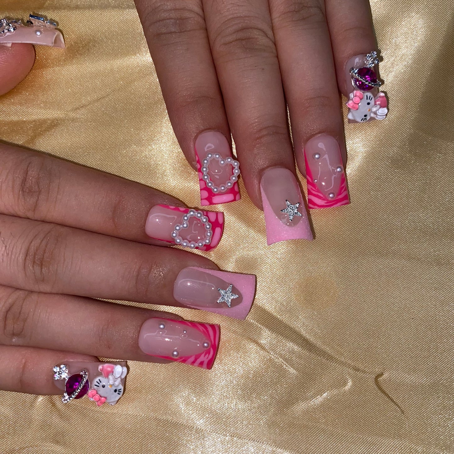 D1-hellokitty duck handmade customize acrylic press on nails--Missunails